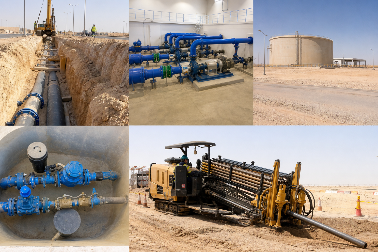 Water Networks, Transmission Lines and Pumping Stations in Arar City